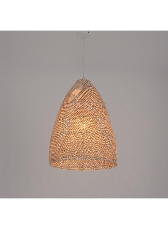 تبس هوم لمب نجفة TBS باللون بيج مصنوعة من بامبو لإضاءة المنزل والديكور - Image 3